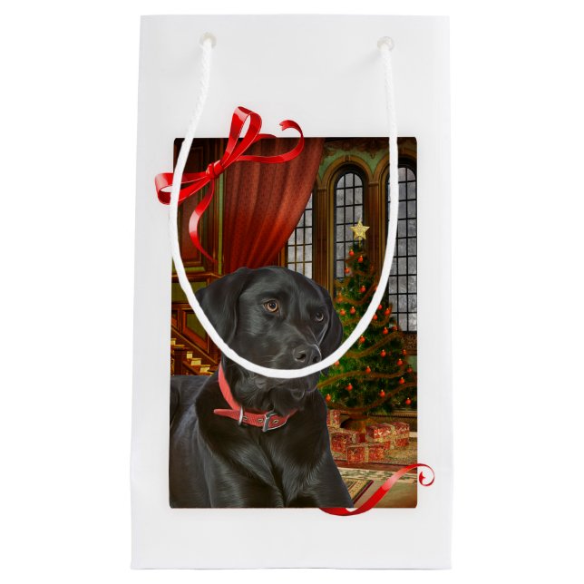 Black Lab Weihnachten Kleine Geschenktüte (Vorderseite)