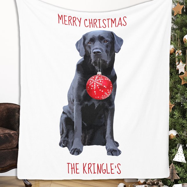Black Lab Weihnachts-Hund Labrador Fleecedecke (Von Creator hochgeladen)