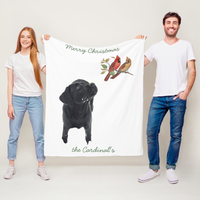 Black Lab Weihnachts-Hund Labrador Fleecedecke (Beispiel)
