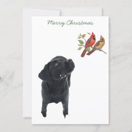 Black Lab Weihnachts-Kardinal Niedlich Dog Labrado Einladung