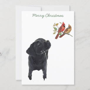Black Lab Weihnachts-Kardinal Niedlich Dog Labrado Einladung