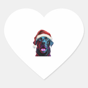 Black Lab Weihnachts-Magic_ Labrador in der Weihna Herz-Aufkleber