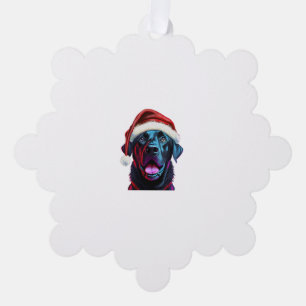 Black Lab Weihnachts-Magic_ Labrador in der Weihna Ornament Karte