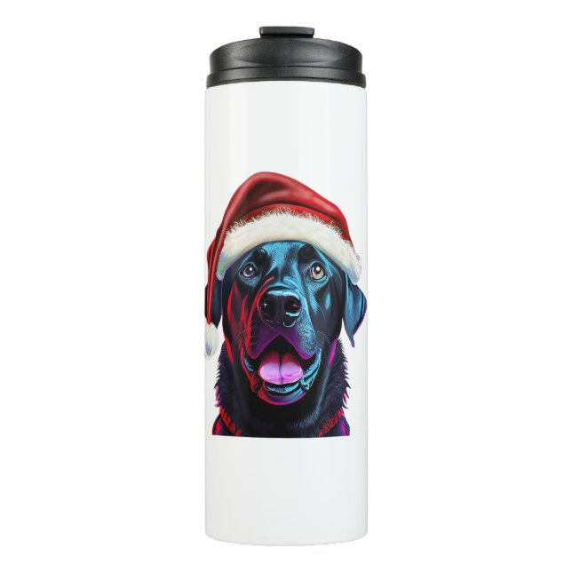 Black Lab Weihnachts-Magic_ Labrador in der Weihna Thermosbecher (Vorderseite)