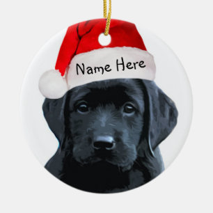 Black Lab Weihnachts-Ornament Keramikornament