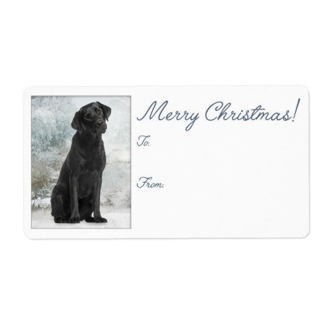 Black Lab Weihnachtsgeschenke Stickers (Vorne)