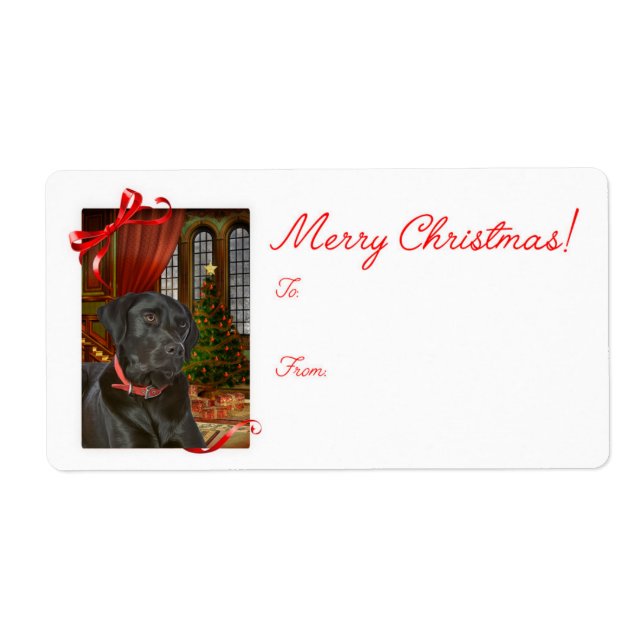Black Lab Weihnachtsgeschenke Stickers (Vorne)