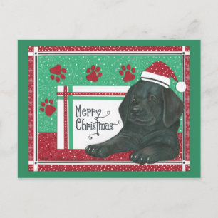 Black Lab Weihnachtskarte Feiertagspostkarte