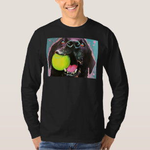 Black Lab Welpenhund mit Tennisball farbenfroher O T-Shirt