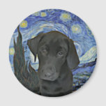 Black Lab Welppy Starry Night Van Gogh Inspiriert Magnet<br><div class="desc">Black Lab Welppy Starry Night Van Gogh Inspiriert</div>