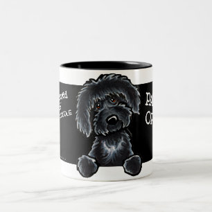 Black Labradoodle Art Zweifarbige Tasse