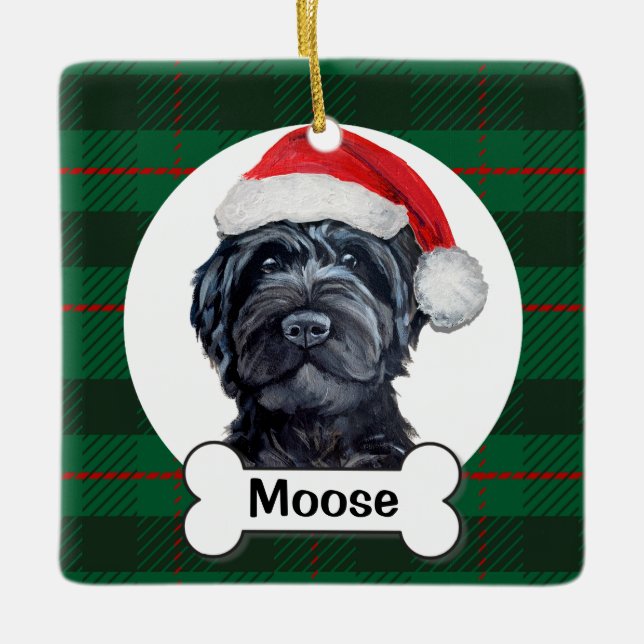 Black Labradoodle / Black Goldendoodle Keramikornament (Vorderseite)