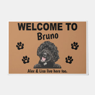 Black Labradoodle Personalized Door Mat Doormat Fußmatte