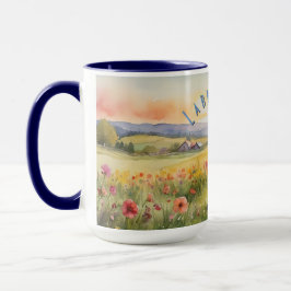 Black Labradoodle Puppy, individualisierbarer Sonn Tasse