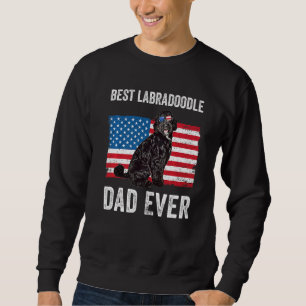 Black Labradoodle Vater American Flag Dog Eigentüm Sweatshirt