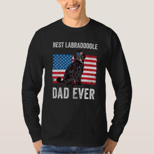 Black Labradoodle Vater American Flag Dog Eigentüm T-Shirt