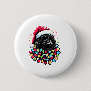 Black Labradoodle Weihnachtsbaum Xmas Lights Doodl Button