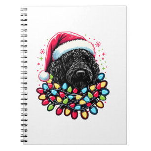 Black Labradoodle Weihnachtsbaum Xmas Lights Doodl Notizblock