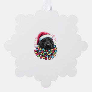 Black Labradoodle Weihnachtsbaum Xmas Lights Doodl Ornament Karte