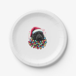 Black Labradoodle Weihnachtsbaum Xmas Lights Doodl Pappteller