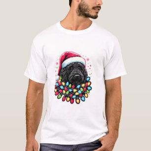 Black Labradoodle Weihnachtsbaum Xmas Lights Doodl T-Shirt