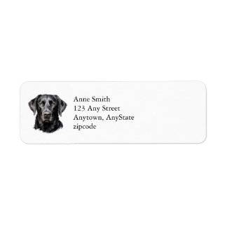 Black Labrador Address Labels