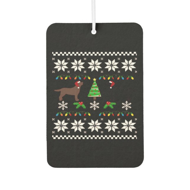 Black Labrador and Chocolate Labrador Happy Christ Autolufterfrischer (Vorderseite)