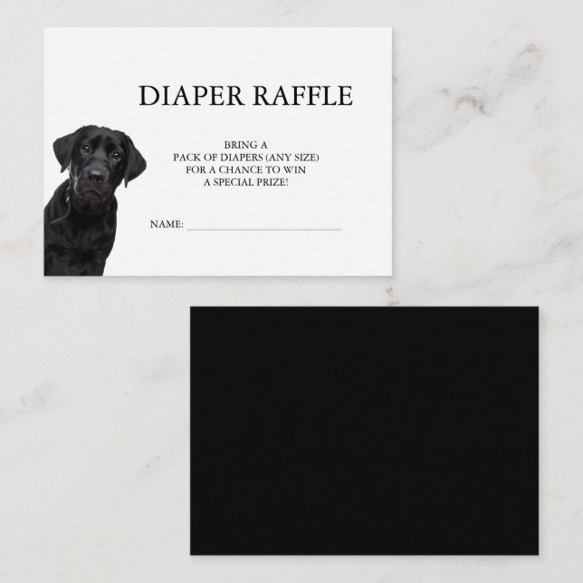 Black Labrador Baby Duwer Windelwanne Minimal E Begleitkarte (Vorne/Hinten)