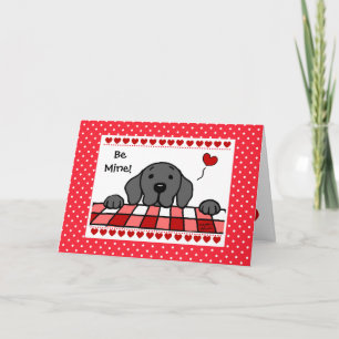 Black Labrador beobachtet Valentine Feiertagskarte