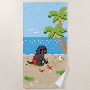 Black Labrador Bikini Strandtuch