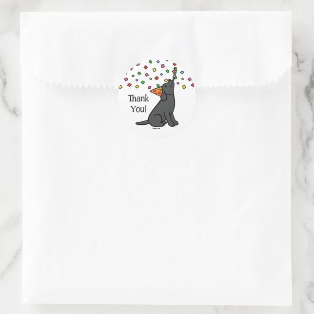 Black Labrador Birthday Party Confetti Runder Aufkleber (Tasche)