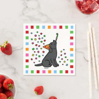 Black Labrador Birthday Party Confetti Serviette