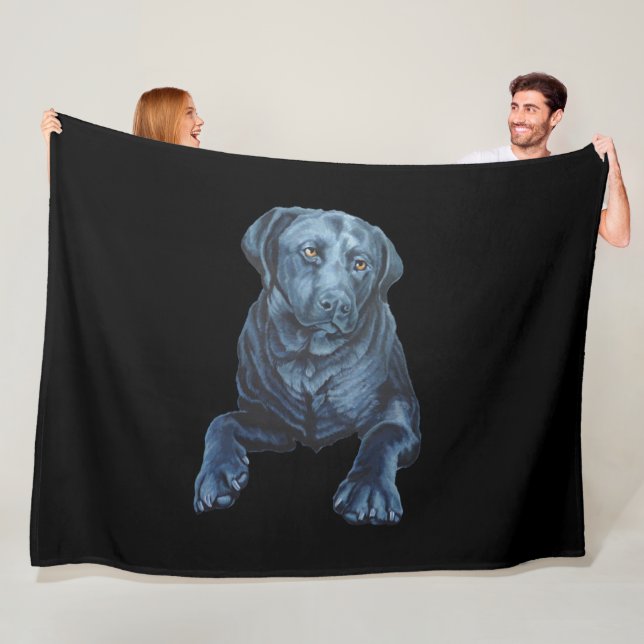 Black Labrador Blanket Hund Art Fleece Blanken (Beispiel)