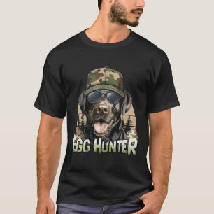 Black Labrador Camouflage Cap Egg Jäger Vintag Ost T-Shirt