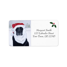 Black Labrador Christmas Address Labels Adressaufkleber
