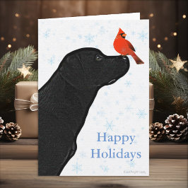 Black Labrador Christmas Card - Weihnachtskarte Feiertagskarte