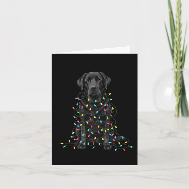 Black Labrador Christmas I'm Fine Everything Is Fi Karte (Vorderseite)