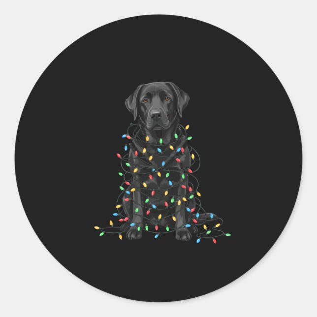 Black Labrador Christmas I'm Fine Everything Is Fi Runder Aufkleber (Vorderseite)