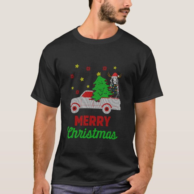Black Labrador Christmas Merry Pet Dog Lover  T-Shirt (Vorderseite)