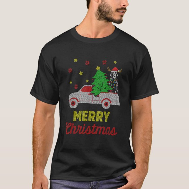 Black Labrador Christmas Merry Pet Dog Lover  T-Shirt (Vorderseite)