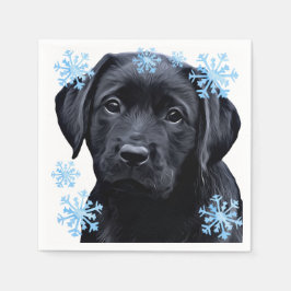 Black Labrador Christmas - Niedlicher Hund Welpe B Serviette