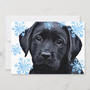 Black Labrador Christmas - Niedliches Welppy Black Feiertagskarte