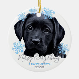 Black Labrador Christmas - Niedliches Welppy Black Keramik Ornament