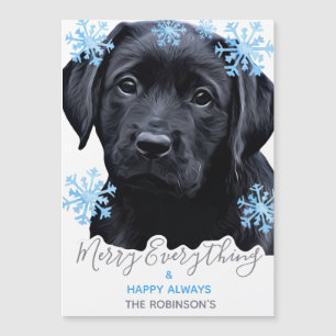 Black Labrador Christmas - Niedliches Welppy Black Magnetkarte