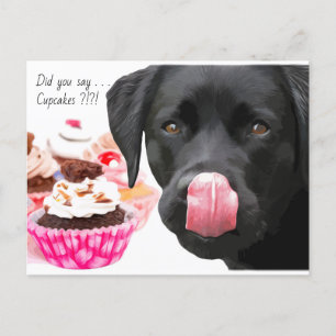 Black Labrador Cupcake - Hund Geburtstag - Schwarz Postkarte