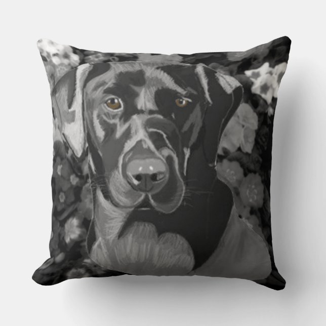Black Labrador Cushion Kissen (Vorderseite)