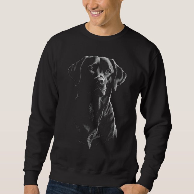 Black Labrador Dark Art Dog Dad Sweatshirt (Vorderseite)