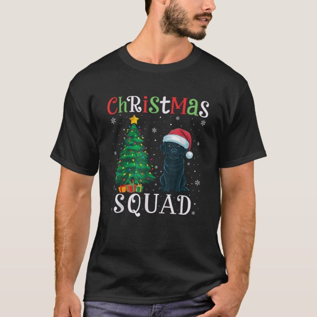 Black Labrador Dog Squad Boys Girls Christmas Tree T-Shirt (Vorderseite)