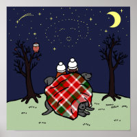 Black Labrador Family und Starry Sky