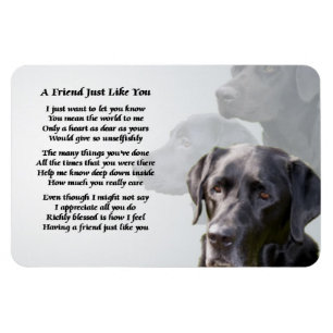 Black Labrador Friend Gedicht Magnet